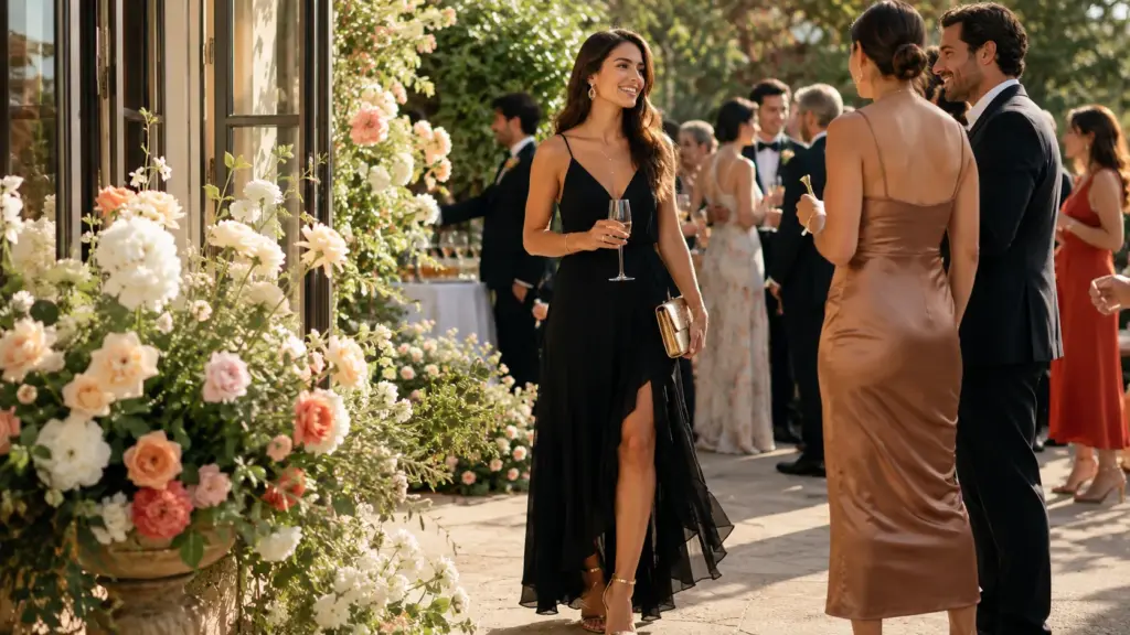 How to wear a black dress to a wedding How to wear a black dress to a wedding