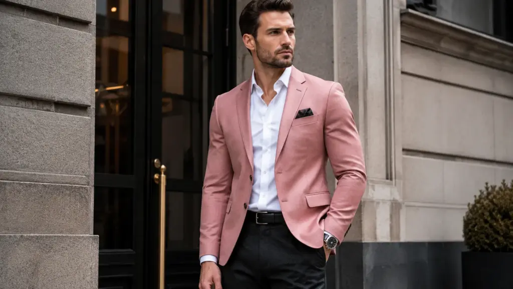Men wear pink shirts and pink suit man Men wear pink shirts and pink suit man