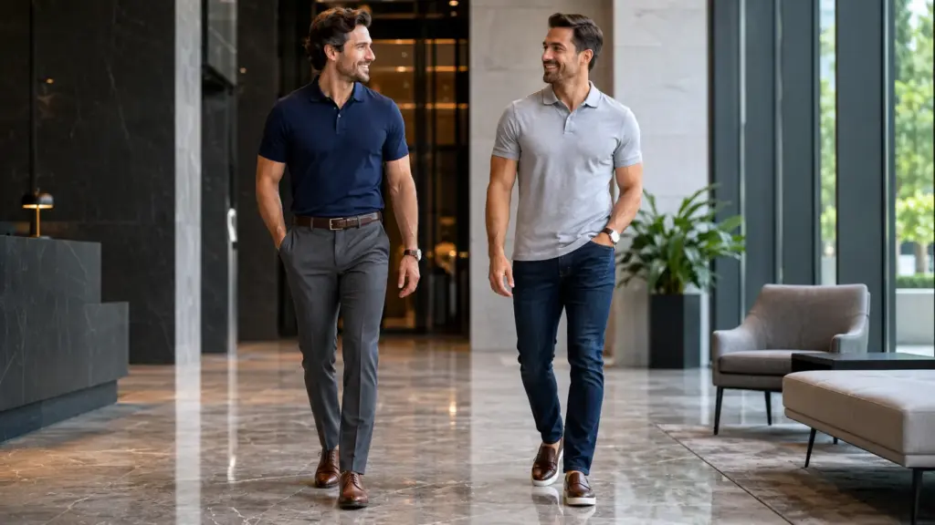 Business casual with polo shirt