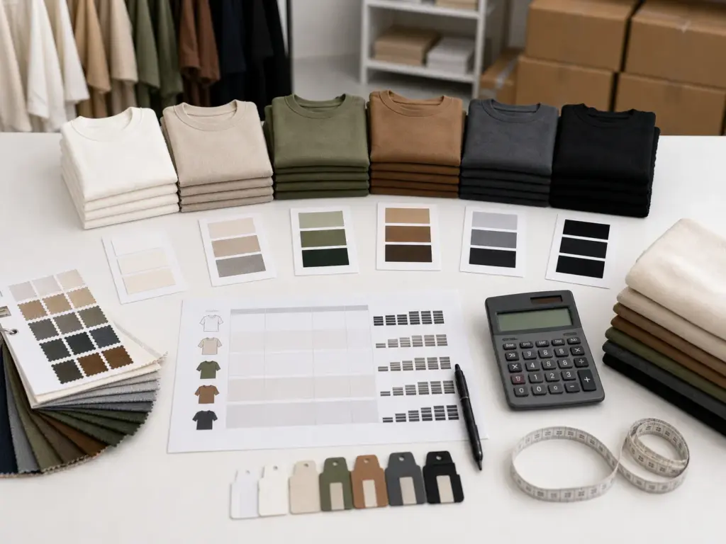 Quantity color and size range planning for apparel manufacturing quotation