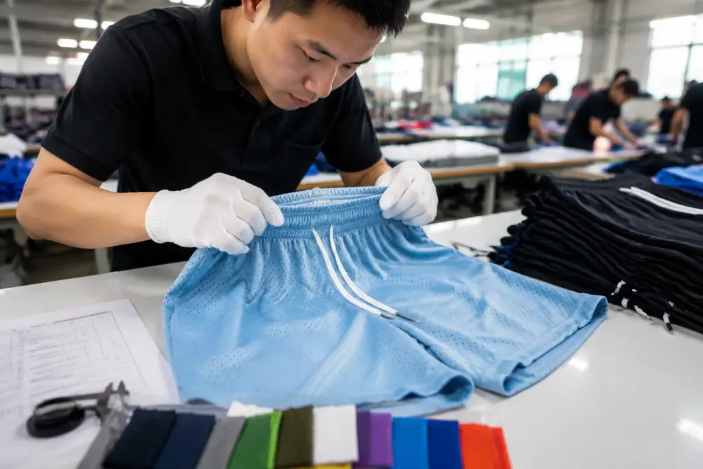 mesh shorts quality control