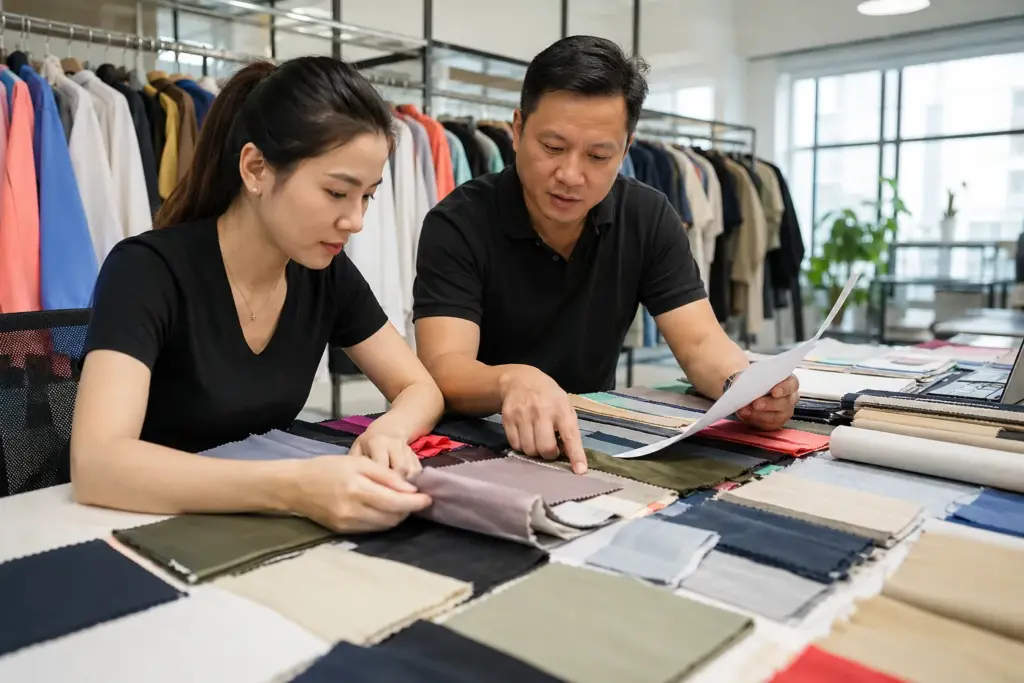 B2B clothing supplier fabric selection