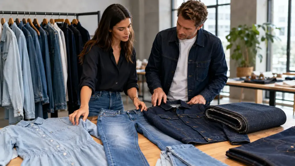 Light, medium, and heavyweight denim comparison