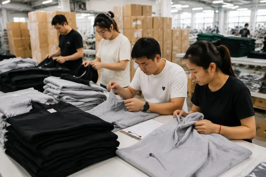 bulk custom hoodies quality inspection