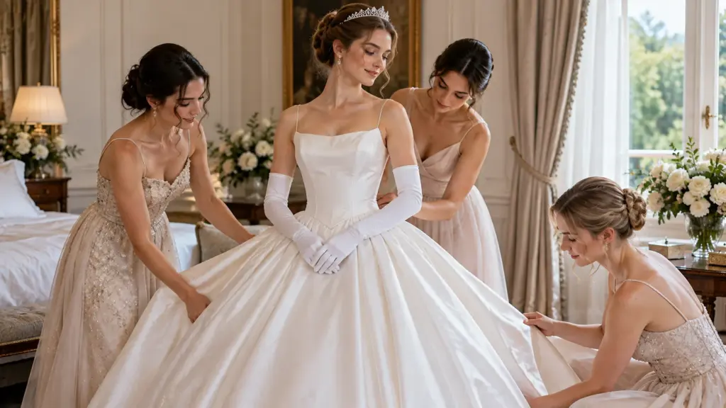 Traditional White Debutante Ball Gown