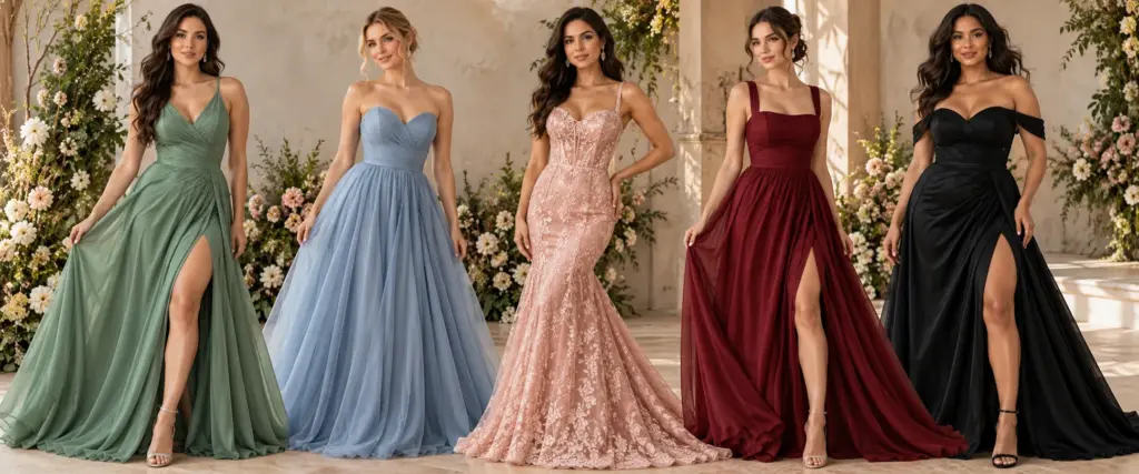 dress for body type and formal gown silhouettes