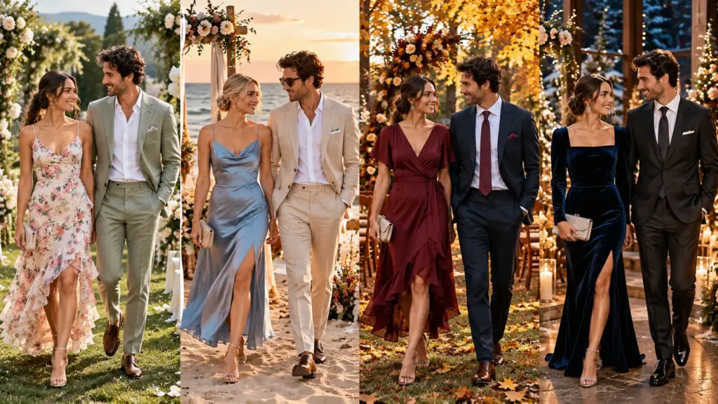 Summer and winter semi-formal wedding attire