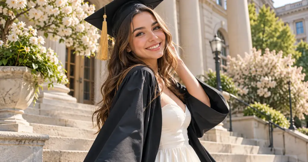Comfortable graduation dress under graduation gown