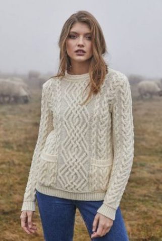 Natural-Ladies-cable-knit-crew-sweater-ASDML102-100-377x452