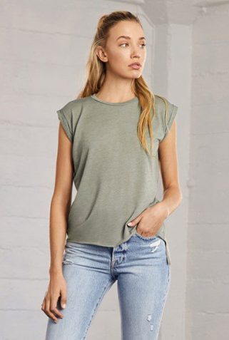 Womens-flowy-muscle-tee-with-rolled-cuff