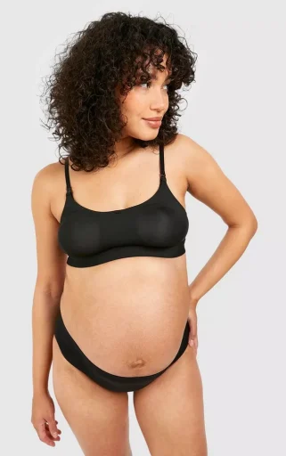 女性用黒マタニティソフト授乳ブラ
