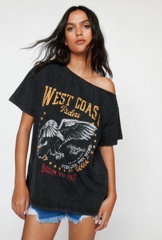 female-charcoal-acid-wash-off-shoulder-slogan-oversized-t-shirt