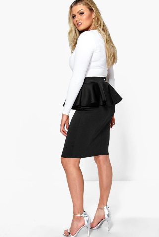 female-pastel blue-plus-eliza-peplum-skirt