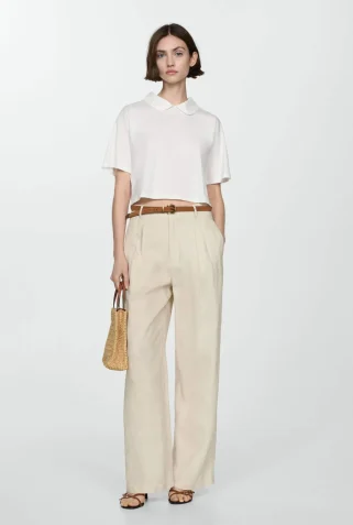 mango-white-Babydoll-Neck-T-shirt-Off